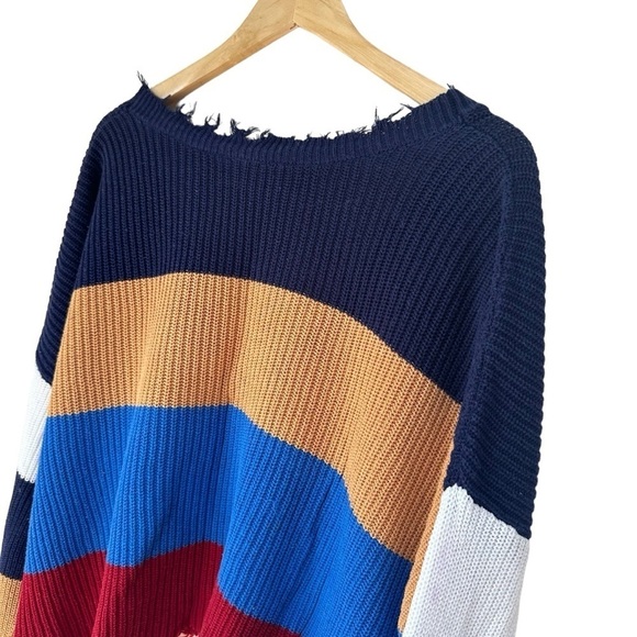 Fate College Ready Colorblock Fall Long Sleeve Sweater, Medium - Picture 10 of 14